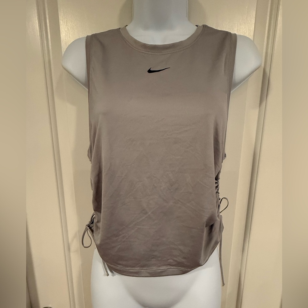 Nike Dri-Fit Women's grey Sleeveless Drawstring Tank Top